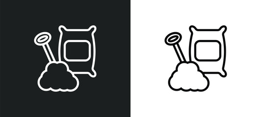 Poster - cement icon isolated in white and black colors. cement outline vector icon from construction collection for web, mobile apps and ui.