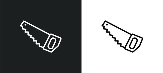 Poster - big saw icon isolated in white and black colors. big saw outline vector icon from construction collection for web, mobile apps and ui.