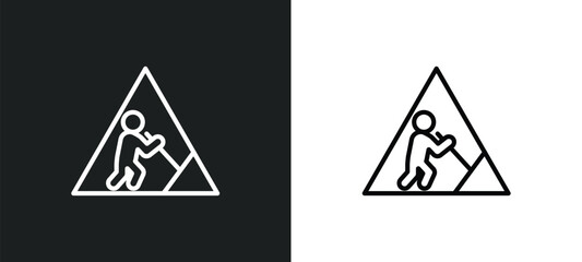 Poster - working icon isolated in white and black colors. working outline vector icon from construction collection for web, mobile apps and ui.
