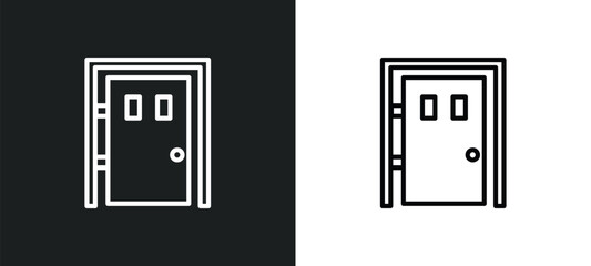 Poster - big door icon isolated in white and black colors. big door outline vector icon from construction collection for web, mobile apps and ui.