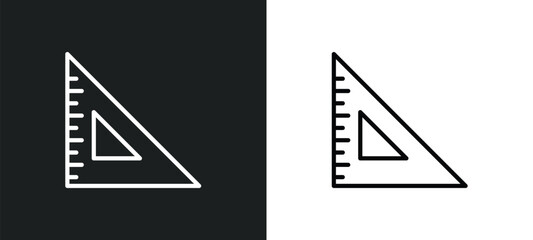 Poster - angle ruler icon isolated in white and black colors. angle ruler outline vector icon from construction collection for web, mobile apps and ui.