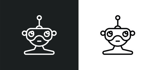 Poster - robotics icon isolated in white and black colors. robotics outline vector icon from computer collection for web, mobile apps and ui.