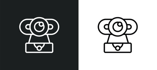 Poster - webcamera icon isolated in white and black colors. webcamera outline vector icon from computer collection for web, mobile apps and ui.