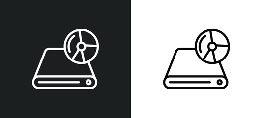 Poster - dvd drive icon isolated in white and black colors. dvd drive outline vector icon from computer collection for web, mobile apps and ui.