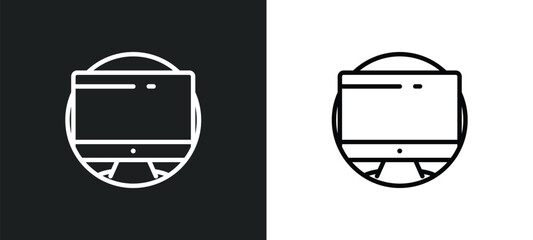 Poster - circular de icon isolated in white and black colors. circular de outline vector icon from computer collection for web, mobile apps and ui.