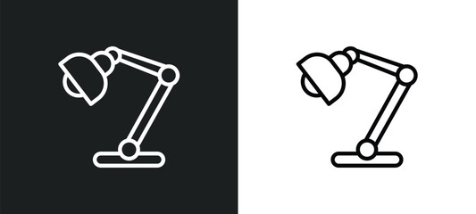Poster - study lamp icon isolated in white and black colors. study lamp outline vector icon from computer collection for web, mobile apps and ui.
