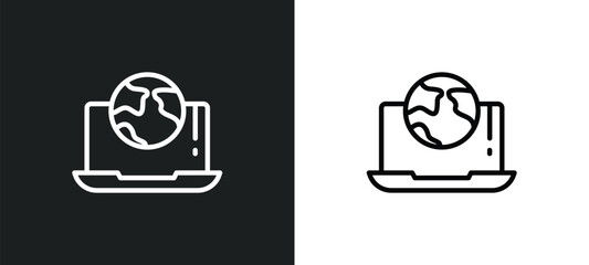 Poster - surfing the net icon isolated in white and black colors. surfing the net outline vector icon from co