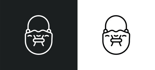 Poster - bucket bag icon isolated in white and black colors. bucket bag outline vector icon from clothes collection for web, mobile apps and ui.