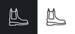 leather chelsea boots icon isolated in white and black colors. leather chelsea boots outline vector icon from clothes collection for web, mobile apps and ui.