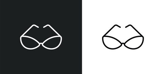 Poster - cat eye glasses icon isolated in white and black colors. cat eye glasses outline vector icon from clothes collection for web, mobile apps and ui.