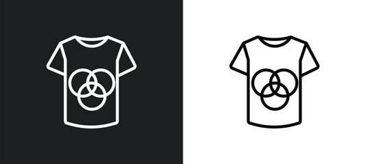 Poster - t shirt with de icon isolated in white and black colors. t shirt with de outline vector icon from clothes collection for web, mobile apps and ui.
