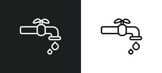 Poster - tap icon isolated in white and black colors. tap outline vector icon from cleaning collection for we