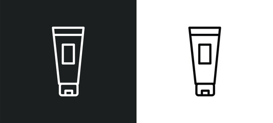 Poster - cream icon isolated in white and black colors. cream outline vector icon from cleaning collection for web, mobile apps and ui.