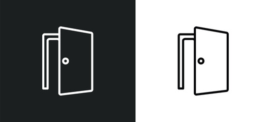 Poster - doorway icon isolated in white and black colors. doorway outline vector icon from cinema collection for web, mobile apps and ui.