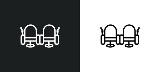 Poster - cinema seats icon isolated in white and black colors. cinema seats outline vector icon from cinema collection for web, mobile apps and ui.