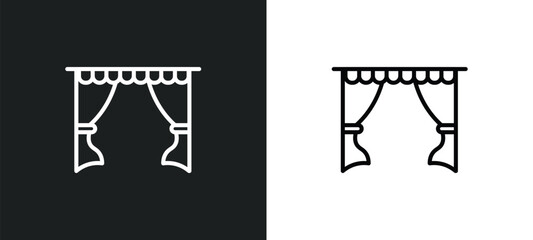 Poster - cinema curtains icon isolated in white and black colors. cinema curtains outline vector icon from cinema collection for web, mobile apps and ui.