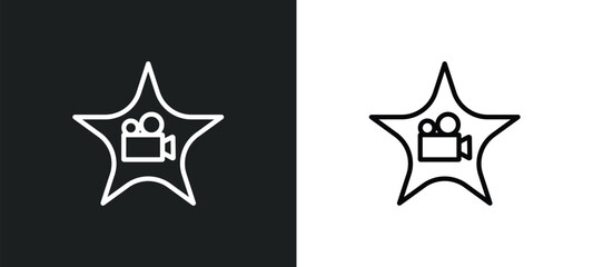 Poster - cinema celebrity icon isolated in white and black colors. cinema celebrity outline vector icon from cinema collection for web, mobile apps and ui.
