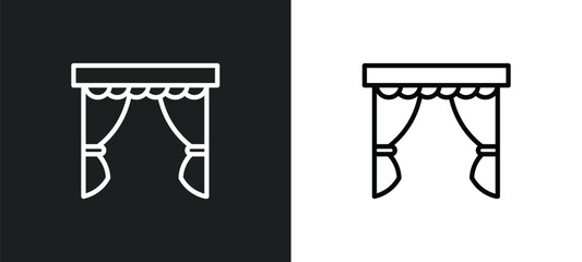 Poster - cinema curtain icon isolated in white and black colors. cinema curtain outline vector icon from cinema collection for web, mobile apps and ui.