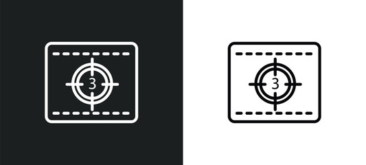 Poster - movie countdown icon isolated in white and black colors. movie countdown outline vector icon from cinema collection for web, mobile apps and ui.