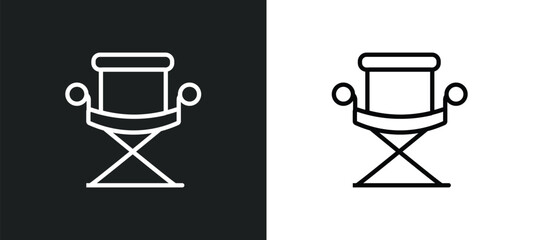Aufkleber - director film chair icon isolated in white and black colors. director film chair outline vector icon