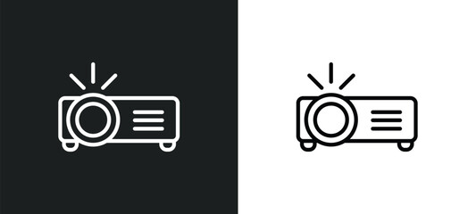 Poster - image projector icon isolated in white and black colors. image projector outline vector icon from cinema collection for web, mobile apps and ui.