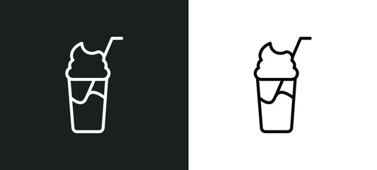 Wall Mural - smoothie with straw icon isolated in white and black colors. smoothie with straw outline vector icon from cinema collection for web, mobile apps and ui.