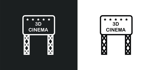 Poster - movie billboard icon isolated in white and black colors. movie billboard outline vector icon from cinema collection for web, mobile apps and ui.