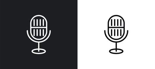 Poster - movie microphone icon isolated in white and black colors. movie microphone outline vector icon from cinema collection for web, mobile apps and ui.