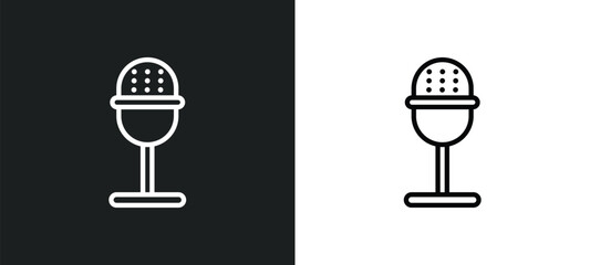 Poster - studio mic icon isolated in white and black colors. studio mic outline vector icon from cinema collection for web, mobile apps and ui.