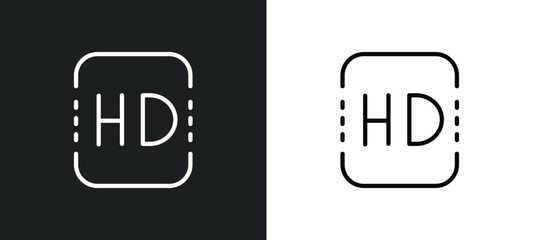 Poster - hd icon isolated in white and black colors. hd outline vector icon from cinema collection for web, mobile apps and ui.