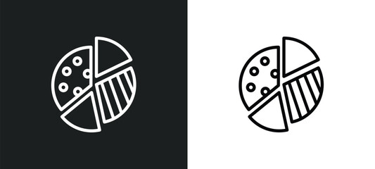 Poster - graph pie icon isolated in white and black colors. graph pie outline vector icon from business and a