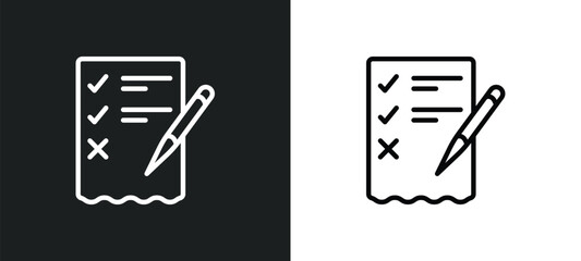 Poster - revision icon isolated in white and black colors. revision outline vector icon from business and finance collection for web, mobile apps and ui.