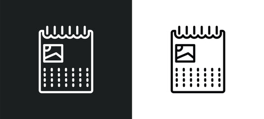 Poster - wall calendar icon isolated in white and black colors. wall calendar outline vector icon from business and finance collection for web, mobile apps and ui.