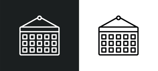 Poster - monthly wall calendar icon isolated in white and black colors. monthly wall calendar outline vector icon from business and finance collection for web, mobile apps and ui.