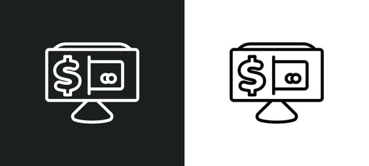Poster - online payment icon isolated in white and black colors. online payment outline vector icon from business and analytics collection for web, mobile apps and ui.