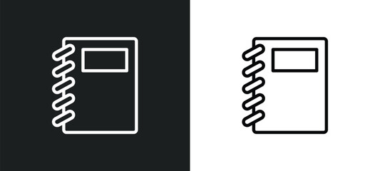 Poster - workbook icon isolated in white and black colors. workbook outline vector icon from business and analytics collection for web, mobile apps and ui.