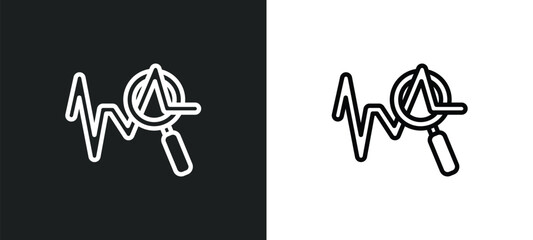 Poster - sine waves analysis icon isolated in white and black colors. sine waves analysis outline vector icon from business and analytics collection for web, mobile apps and ui.
