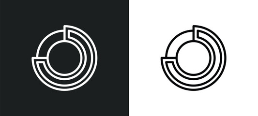 Poster - round value chart icon isolated in white and black colors. round value chart outline vector icon fro