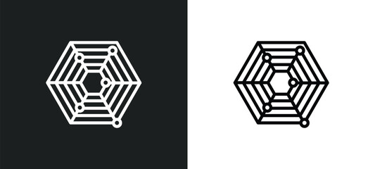 Poster - radar chart icon isolated in white and black colors. radar chart outline vector icon from business a