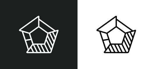 Poster - polygonal chart icon isolated in white and black colors. polygonal chart outline vector icon from business and analytics collection for web, mobile apps and ui.
