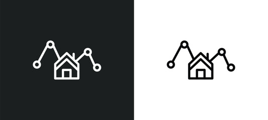 Poster - mortgage statistics icon isolated in white and black colors. mortgage statistics outline vector icon from business and analytics collection for web, mobile apps and ui.
