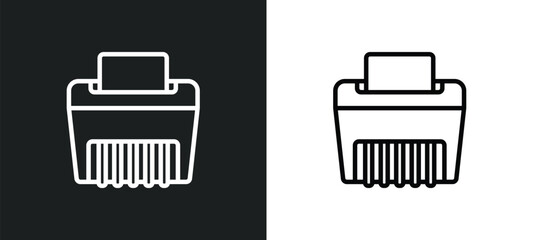 Poster - paper shredder icon isolated in white and black colors. paper shredder outline vector icon from busi