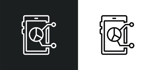 Poster - mobile stock data icon isolated in white and black colors. mobile stock data outline vector icon fro