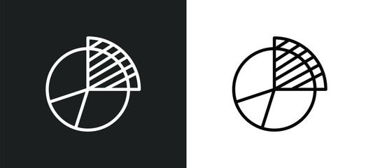 Poster - data analysis pie chart icon isolated in white and black colors. data analysis pie chart outline vec