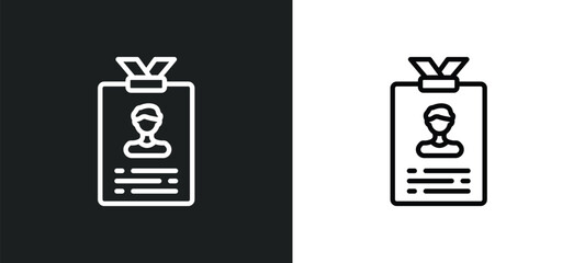 Poster - identity card icon isolated in white and black colors. identity card outline vector icon from business collection for web, mobile apps and ui.