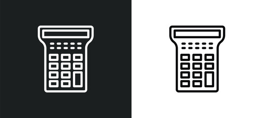 Poster - calculator maths tool icon isolated in white and black colors. calculator maths tool outline vector icon from business collection for web, mobile apps and ui.