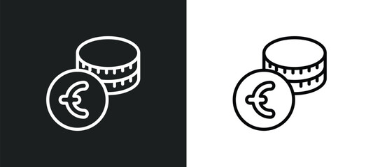 Poster - euro coins stack icon isolated in white and black colors. euro coins stack outline vector icon from business collection for web, mobile apps and ui.