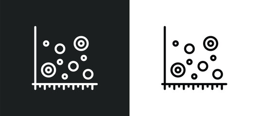 Poster - scatter chart icon isolated in white and black colors. scatter chart outline vector icon from busine