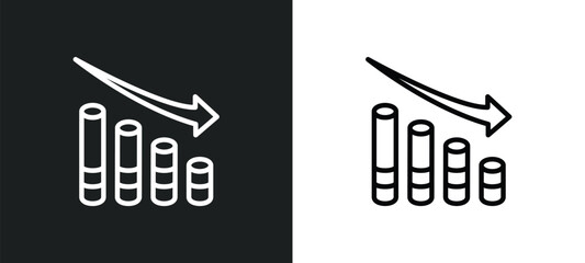 Poster - marketing chart icon isolated in white and black colors. marketing chart outline vector icon from bu