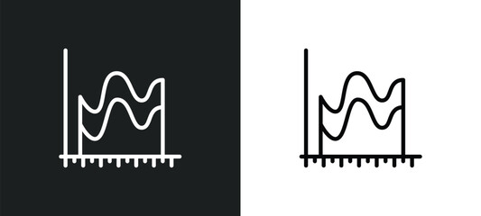Poster - smooth line chart icon isolated in white and black colors. smooth line chart outline vector icon from business collection for web, mobile apps and ui.